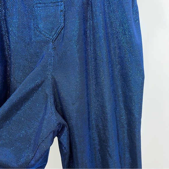 Carolina Ritzler Retro Blue Cap Sleeve Jumpsuit - Picture 9 of 16